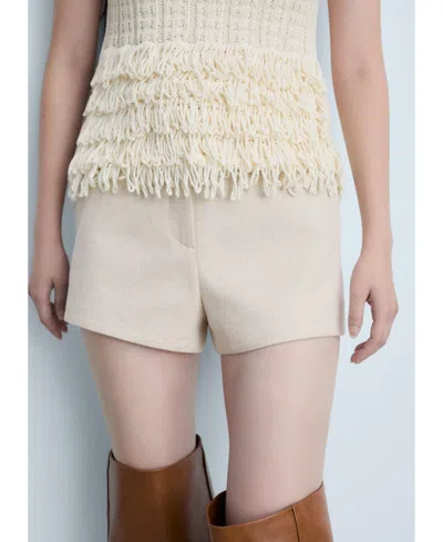 Mango Women's Straight-fit Cotton Shorts In Beige