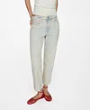 Mango Straight-fit Cropped Jeans Light Blue In Light Blue