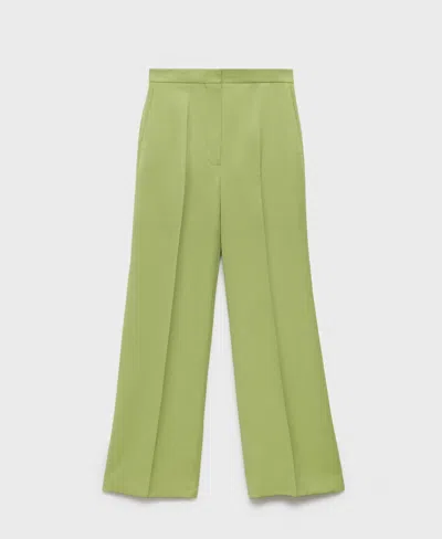 Mango Women's Straight-fit Linen-blend Suit Pants In Green