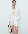 Mango Women's Straight-fit Linen Shorts In White