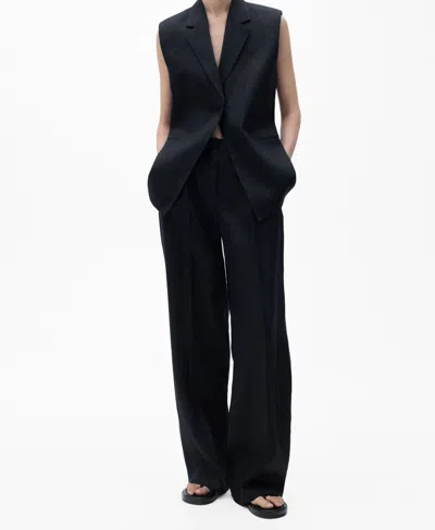 Mango Women's Straight-fit Linen Suit Pants