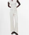 Mango Straight Leg Pants In White