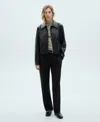 Mango Pleated Straight Fit Pants In Black