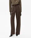 Mango Straight Knitted Trousers Brown In Brown
