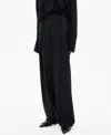 Mango Pleated Wide Leg Pants In Black