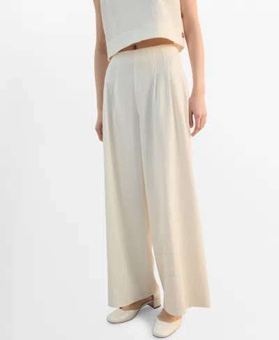 Mango Women's Straight-fit Pleated Pants In Neutral