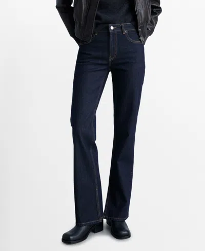 MANGO WOMEN'S STRAIGHT-FIT RINSE-WASH JEANS