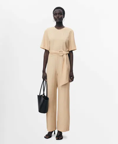 Mango Women's Straight-fit Short-sleeved Jumpsuit