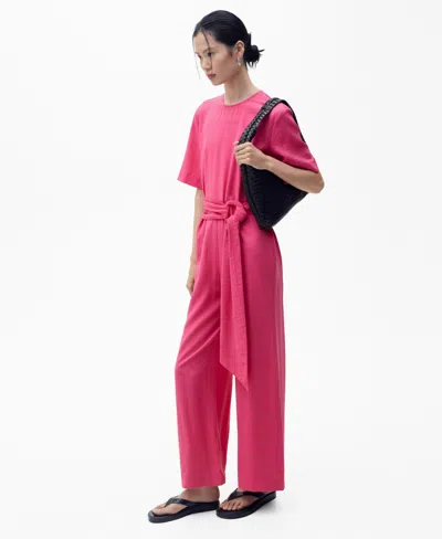 Mango Women's Straight-fit Short-sleeved Jumpsuit