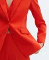 Mango Straight-fit Suit Jacket Coral Red In Bright Red