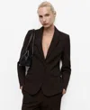 Mango Blazer Costume Droit Chocolat - Femme - 3xl -  In Black