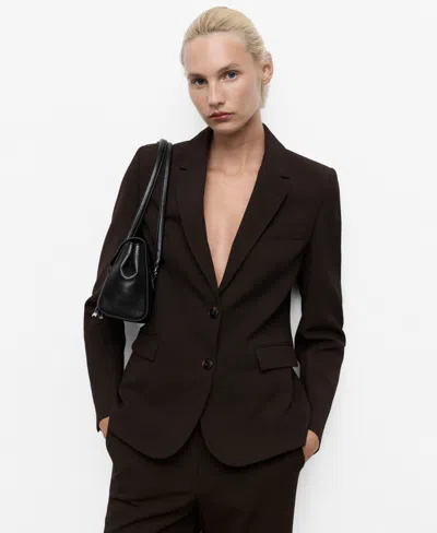 MANGO WOMEN'S STRAIGHT-FIT SUIT JACKET