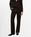 Mango Women's Straight-fit Suit Pants In Black