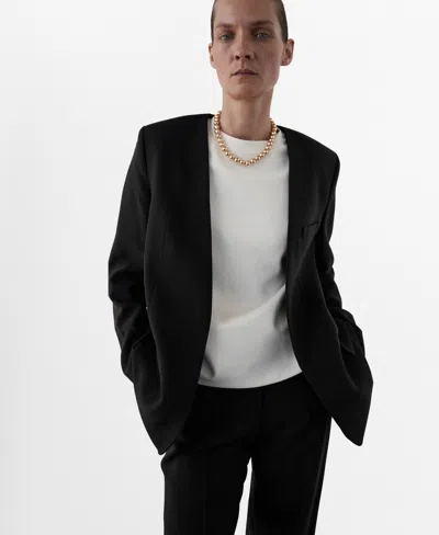 Mango Women's Straight-fit Suit Pants In Black