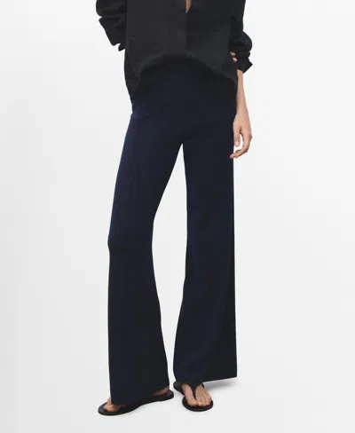 Mango Women's Straight Knitted Pants In Blue