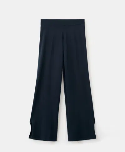 Mango Women's Straight Knitted Pants In Blue