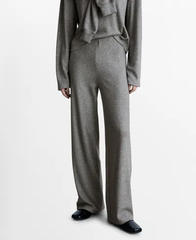 Mango Women's Straight Knitted Pants In Gray