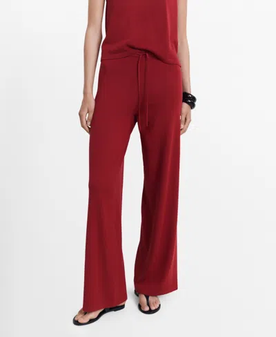 Mango Women's Straight Knitted Pants In Red