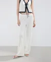 Mango Straight Knitted Pants In Sand