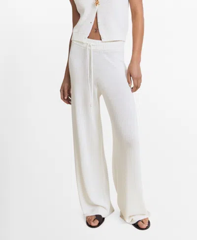 MANGO WOMEN'S STRAIGHT KNITTED PANTS