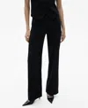 Mango Straight Leg Pants In Black