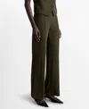 Mango Straight Leg Pants In Khaki