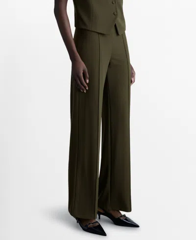 MANGO WOMEN'S STRAIGHT KNITTED TROUSERS