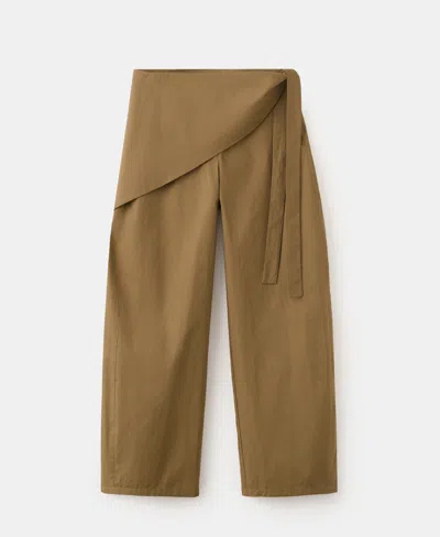 Mango Women's Straight Leg Scarf Pants In Brown