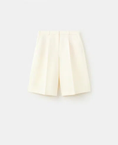 Mango Women's Straight Linen Bermuda Shorts In Off White
