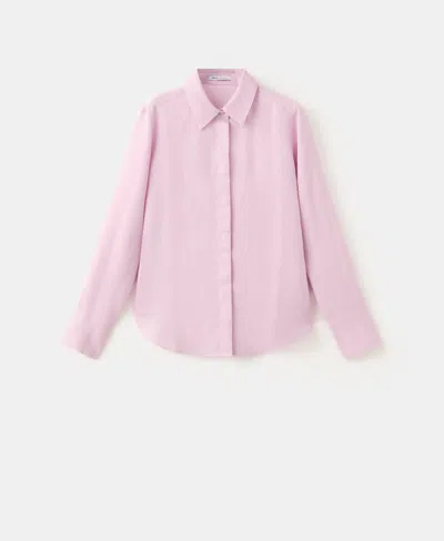 Mango Women's Straight Linen Shirt In Pink