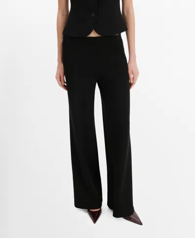 Mango Women's Straight Low-rise Suit Pants In Black