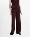 Mango Iguana Tailored Flared Pants In Burgundy