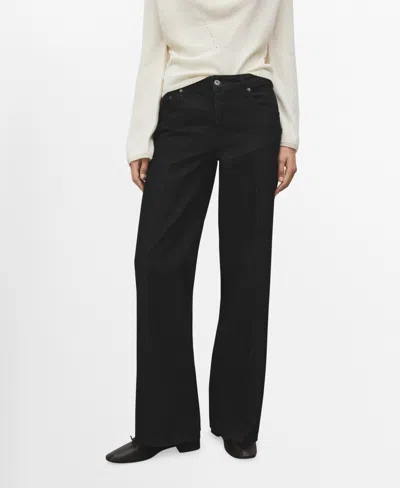 Mango Women's Straight Low-waist Jeans In Black