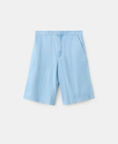 Mango Women's Straight Low-rise Denim Bermuda Shorts In Blue