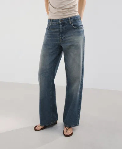 Mango Women's Straight Low-waist Jeans In Blue