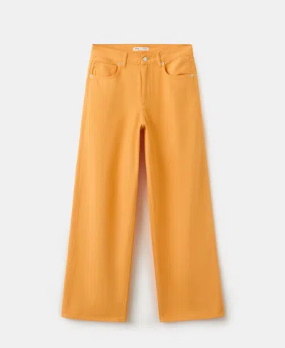 Mango Women's Straight Low-waist Jeans In Orange
