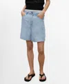 Mango Maddy High Waist Bermuda Denim Shorts In Blue
