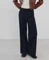 Mango Split Hem Pull-on Straight Leg Knit Pants In Blue