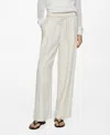 Mango Pantalon Lyocell Droit In Ecru