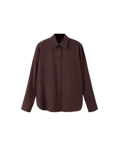 Mango Women's Straight Lyocell Shirt In Brown