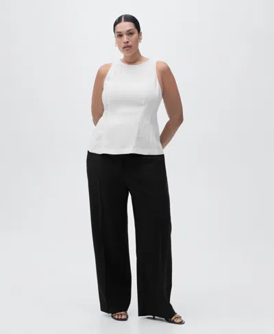 Mango Women's Straight Mid-rise Pants In Black