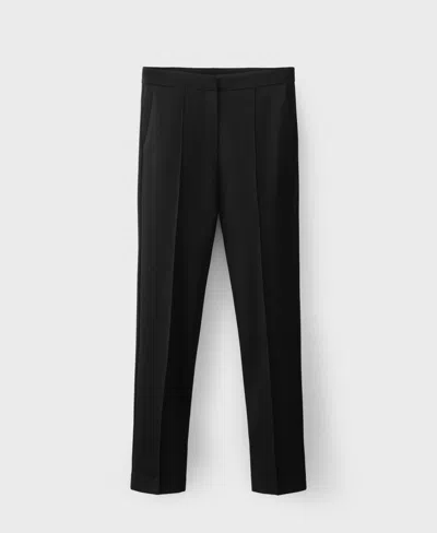 Mango Women's Straight Mid-rise Pants In Black