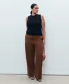 Mango Carlos Wide Leg Pants In Brown