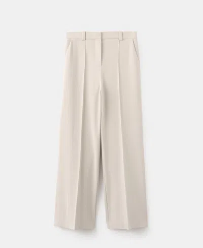 Mango Women's Straight Mid-rise Pants In White