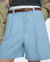 Mango Maddy High Waist Bermuda Denim Shorts In Light Blue