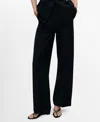 Mango Women's Straight Mid-rise Suit Pants In Black
