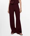 Mango Women's Straight Mid-rise Suit Pants In Burgundy