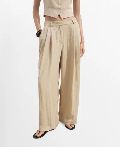 Mango Women's Straight Mid-rise Suit Pants In Sand