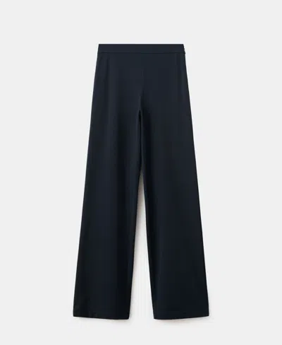 Mango Women's Straight Mid-rise Pants In Blue