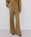 Mango Flat Front Straight Leg Pants In Brown